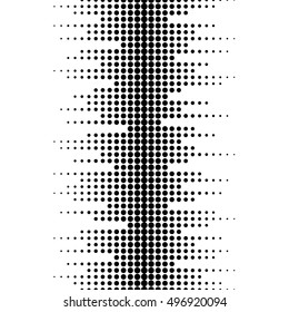 Vector monochrome seamless pattern. Dynamic visual effect, background with different sized dots. Black & white. Illustration of sound waves. Geometric texture for prints, digital, cover, decor, web