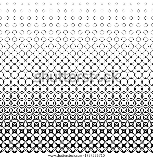 Vector Monochrome Seamless Pattern Gradually Transition Stock Vector