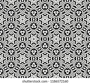 Vector monochrome seamless pattern. Modern geometric seamless pattern, simple black and white ornamental texture. Abstract repeat backdrop. Design for decor, prints, textile, furniture, cloth, digital