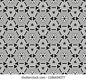 Vector monochrome seamless pattern. Modern geometric seamless pattern, simple black and white ornamental texture. Abstract repeat backdrop. Design for decor, prints, textile, furniture, cloth, digital
