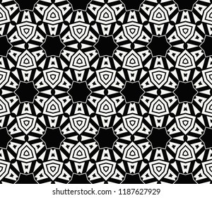 Vector monochrome seamless pattern. Modern geometric seamless pattern, simple black and white ornamental texture. Abstract repeat backdrop. Design for decor, prints, textile, furniture, cloth, digital