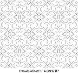 Vector monochrome seamless pattern. Modern geometric seamless pattern, simple black and white ornamental texture. Abstract repeat backdrop. Design for decor, prints, textile, furniture, cloth, digital