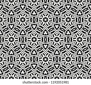 Vector monochrome seamless pattern. Modern geometric seamless pattern, simple black and white ornamental texture. Abstract repeat backdrop. Design for decor, prints, textile, furniture, cloth, digital