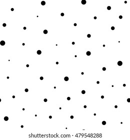 Vector monochrome seamless pattern. Modern stylish texture. Repeating abstract background with chaotic dots. Simple graphic design for prints, wallpaper, fabric, textile, decor, web. Tileable printing