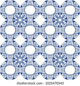 Vector monochrome seamless pattern: oriental star ornate. Antique style imitation geometric composition with eight point star. Great as cover, fashion or textile print, patchwork tiles pattern.