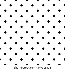 Vector monochrome seamless pattern, polka dot texture, small circles & spots. Simple repeat geometric background, abstract minimalist black & white backdrop. Design for prints, decoration, textile