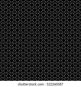 Vector monochrome seamless pattern, simple minimalist geometric texture, perforated shapes. Black & white abstract floral background. Design element for prints, textile, digital, web, decor, package