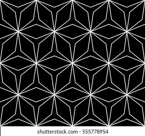 Vector monochrome seamless pattern, simple ornamental background, repeat geometric tiles, linear lattice. Abstract dark endless texture. Design element for prints, decor, textile, furniture, fabric