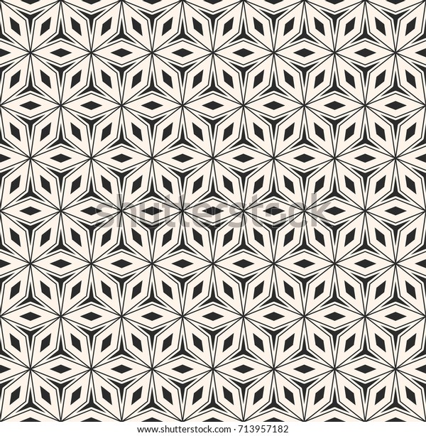 Vector Monochrome Seamless Pattern Simple Repeat Stock Vector (Royalty ...