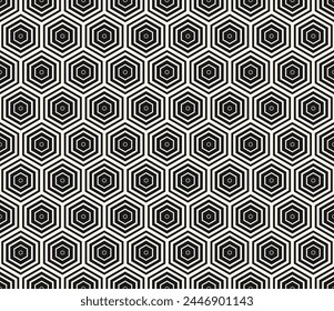 Vector monocromo patrón sin fisuras con hexágonos Pequeños, líneas de semitonos, efecto de transición de degradado. Fondo geométrico abstracto blanco y negro con textura de rejilla hexagonal. Diseño repetido simple