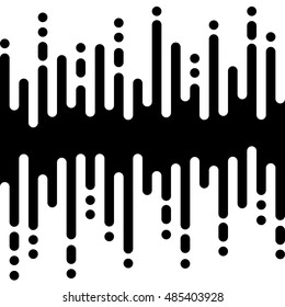 Vector monochrome seamless pattern, vertical rounded lines, halftone transition, black & white texture. Modern endless background. Design element for tileable print, wallpaper, textile, digital, web