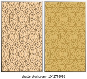 Vector monochrome seamless patterns set, abstract geometric texture. Ornament for interior design. Repeating abstract background with chaotic strokes.