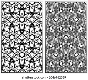 Vector monochrome seamless patterns set. Abstract background. Geometric seamless pattern in modern stylish. Vector seamless pattern