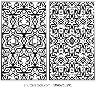 Vector monochrome seamless patterns set. Abstract background. Geometric seamless pattern in modern stylish. Vector seamless pattern