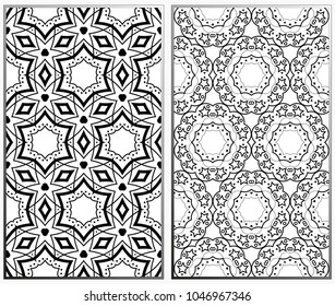 Vector monochrome seamless patterns set. Abstract background. Geometric seamless pattern in modern stylish. Vector seamless pattern