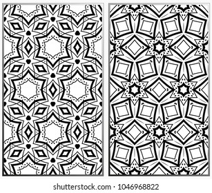 Vector monochrome seamless patterns set. Abstract background. Geometric seamless pattern in modern stylish. Vector seamless pattern