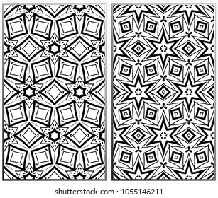 Vector monochrome seamless patterns set. Abstract background. Geometric seamless pattern in modern stylish. Vector seamless pattern