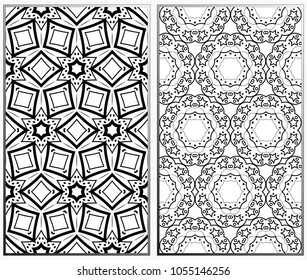 Vector monochrome seamless patterns set. Abstract background. Geometric seamless pattern in modern stylish. Vector seamless pattern