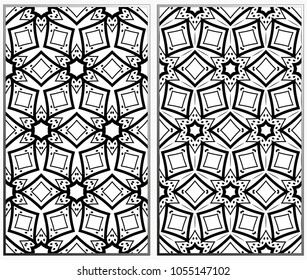 Vector monochrome seamless patterns set. Abstract background. Geometric seamless pattern in modern stylish. Vector seamless pattern