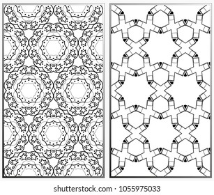 Vector monochrome seamless patterns set. Abstract background. Geometric seamless pattern in modern stylish. Vector seamless pattern