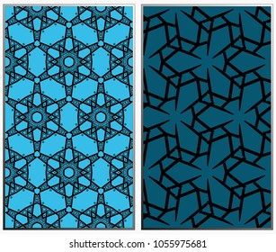 Vector monochrome seamless patterns set, abstract geometric texture. Ornament for interior design. Repeating abstract background with chaotic strokes.