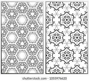 Vector monochrome seamless patterns set. Abstract background. Geometric seamless pattern in modern stylish. Vector seamless pattern