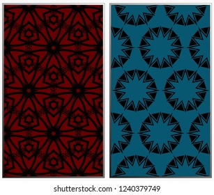 Vector monochrome seamless patterns set. Abstract background. Geometric seamless pattern in modern stylish. Vector seamless pattern