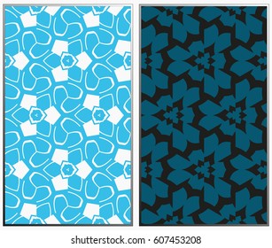 Vector monochrome seamless patterns set, abstract geometric texture. Ornament for interior design. Repeating abstract background with chaotic strokes.