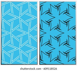 Vector monochrome seamless patterns set, abstract geometric texture. Ornament for interior design. Repeating abstract background with chaotic strokes.