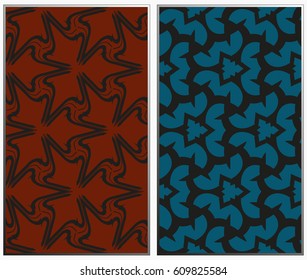 Vector monochrome seamless patterns set, abstract geometric texture. Ornament for interior design. Repeating abstract background with chaotic strokes.
