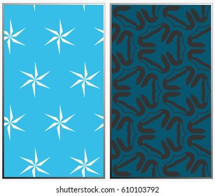 Vector monochrome seamless patterns set, abstract geometric texture. Ornament for interior design. Repeating abstract background with chaotic strokes.