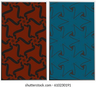 Vector monochrome seamless patterns set, abstract geometric texture. Ornament for interior design. Repeating abstract background with chaotic strokes.
