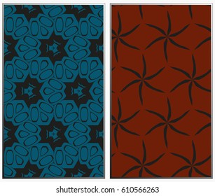 Vector monochrome seamless patterns set, abstract geometric texture. Ornament for interior design. Repeating abstract background with chaotic strokes.