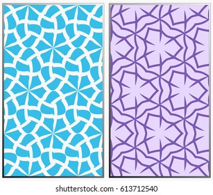 Vector monochrome seamless patterns set, abstract geometric texture. Ornament for interior design. Repeating abstract background with chaotic strokes.