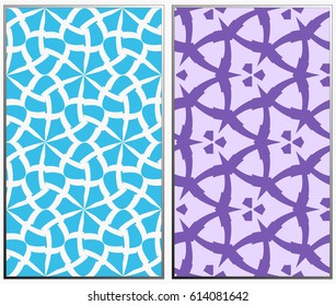 Vector monochrome seamless patterns set, abstract geometric texture. Ornament for interior design. Repeating abstract background with chaotic strokes.