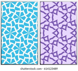 Vector monochrome seamless patterns set, abstract geometric texture. Ornament for interior design. Repeating abstract background with chaotic strokes.