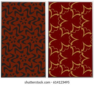 Vector monochrome seamless patterns set, abstract geometric texture. Ornament for interior design. Repeating abstract background with chaotic strokes.