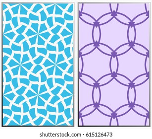 Vector monochrome seamless patterns set, abstract geometric texture. Ornament for interior design. Repeating abstract background with chaotic strokes.