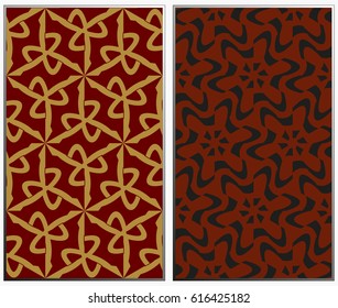 Vector monochrome seamless patterns set, abstract geometric texture. Ornament for interior design. Repeating abstract background with chaotic strokes.