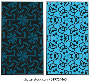 Vector monochrome seamless patterns set. Abstract background. Geometric seamless pattern in modern stylish. Vector seamless pattern