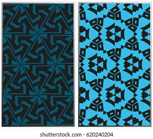 Vector monochrome seamless patterns set. Abstract background. Geometric seamless pattern in modern stylish. Vector seamless pattern