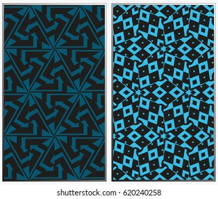 Vector monochrome seamless patterns set. Abstract background. Geometric seamless pattern in modern stylish. Vector seamless pattern