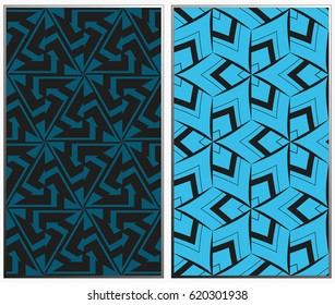 Vector monochrome seamless patterns set. Abstract background. Geometric seamless pattern in modern stylish. Vector seamless pattern