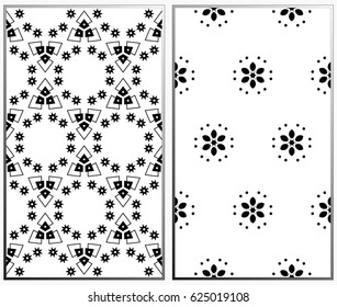 Vector monochrome seamless patterns set. Abstract background. Geometric seamless pattern in modern stylish. Vector seamless pattern