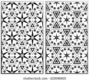 Vector monochrome seamless patterns set. Abstract background. Geometric seamless pattern in modern stylish. Vector seamless pattern