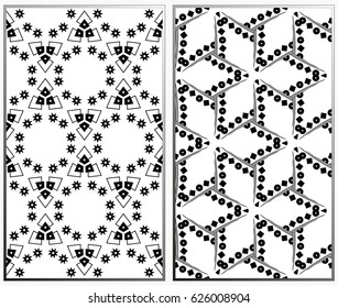 Vector monochrome seamless patterns set. Abstract background. Geometric seamless pattern in modern stylish. Vector seamless pattern