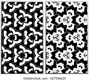 Vector monochrome seamless patterns set. Abstract background. Geometric seamless pattern in modern stylish. Vector seamless pattern