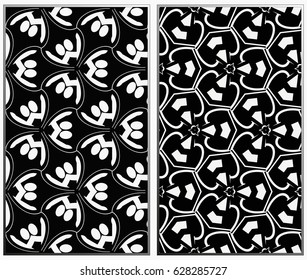 Vector monochrome seamless patterns set. Abstract background. Geometric seamless pattern in modern stylish. Vector seamless pattern