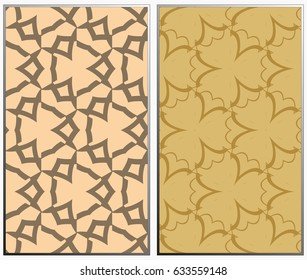 Vector monochrome seamless patterns set, abstract geometric texture. Ornament for interior design. Repeating abstract background with chaotic strokes.