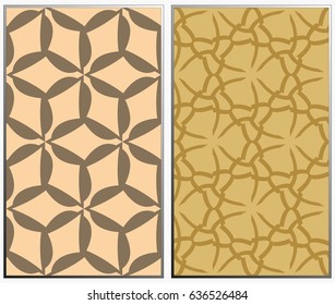 Vector monochrome seamless patterns set, abstract geometric texture. Ornament for interior design. Repeating abstract background with chaotic strokes.